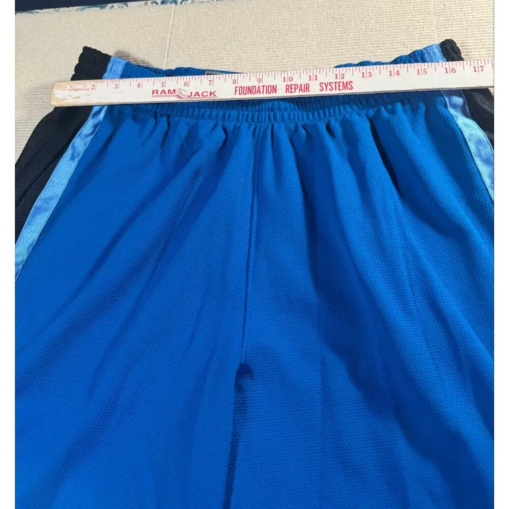 Nike Basketball Shorts Men's XL Blue Stripe Mesh Drawstring Athletic